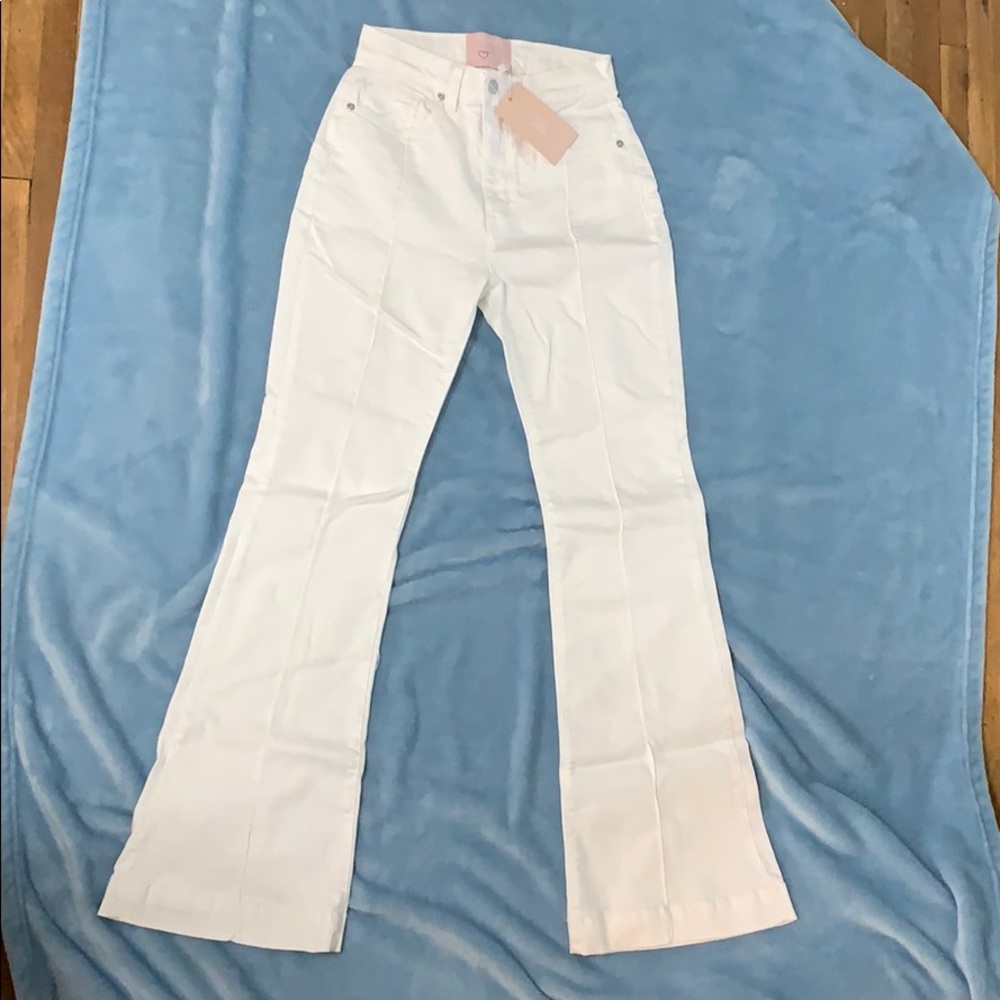 Revice white star bell bottoms
